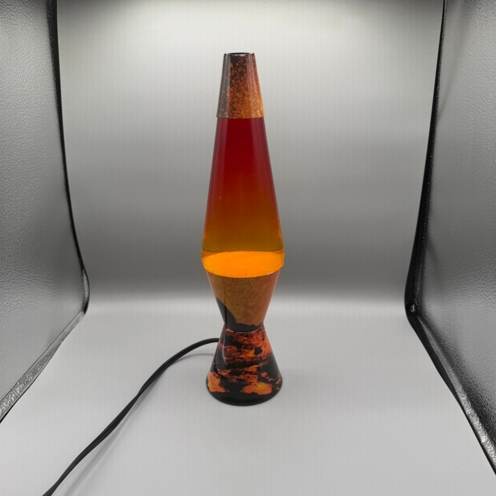 Lava Lite Volcano Motion Lamp Red Yellow Gradient Glass 14.5 Inch Novelty Light